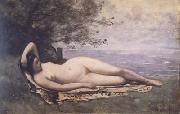 Bacchante couchee au bord de la mer (mk11)  Jean Baptiste Camille  Corot